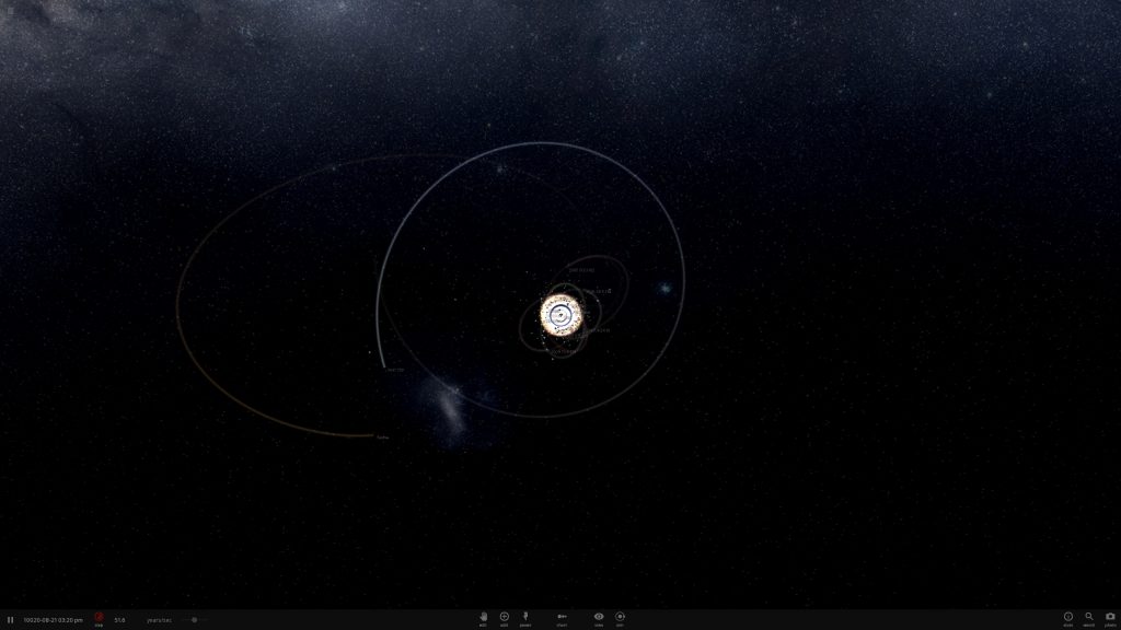 wolf 359 about to cross Sedna orbit Universe Sandbox ² - 20160811-134927 UI